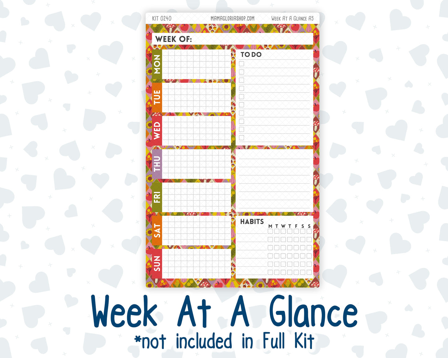 Kit 0240 - A5 - Plum Paper Daily - Weekly Kit - November - Cozy Thanksgiving