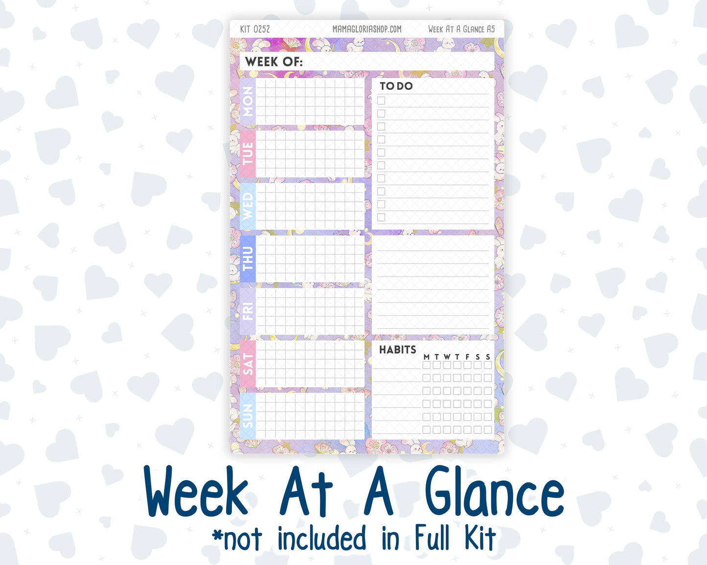 Kit 0252 - A5 - Plum Paper Daily - Weekly Kit - February - Tokyo Candy Cloud