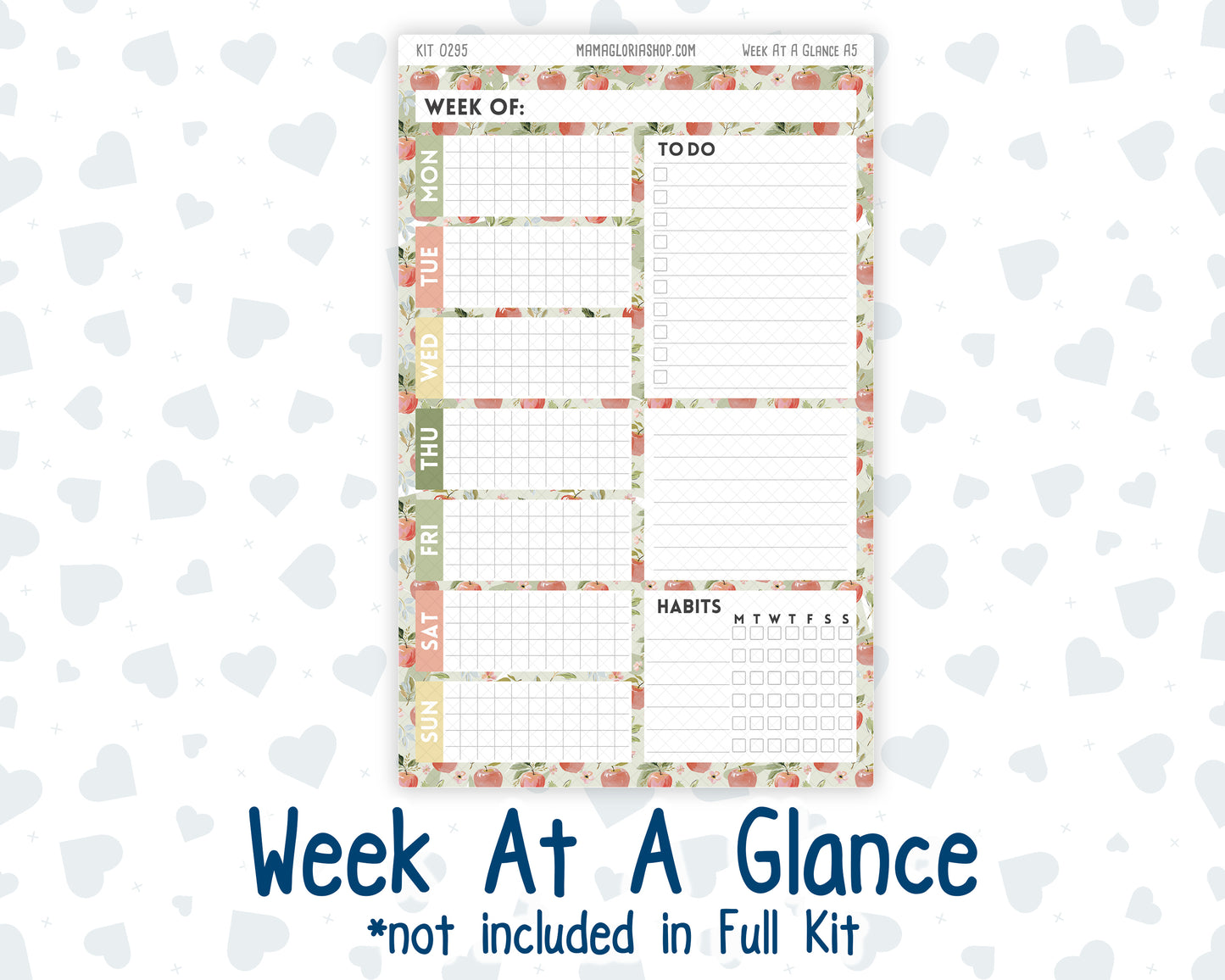 Kit 0295 - A5 - Plum Paper Daily - Weekly Kit - September - Apple Harvest