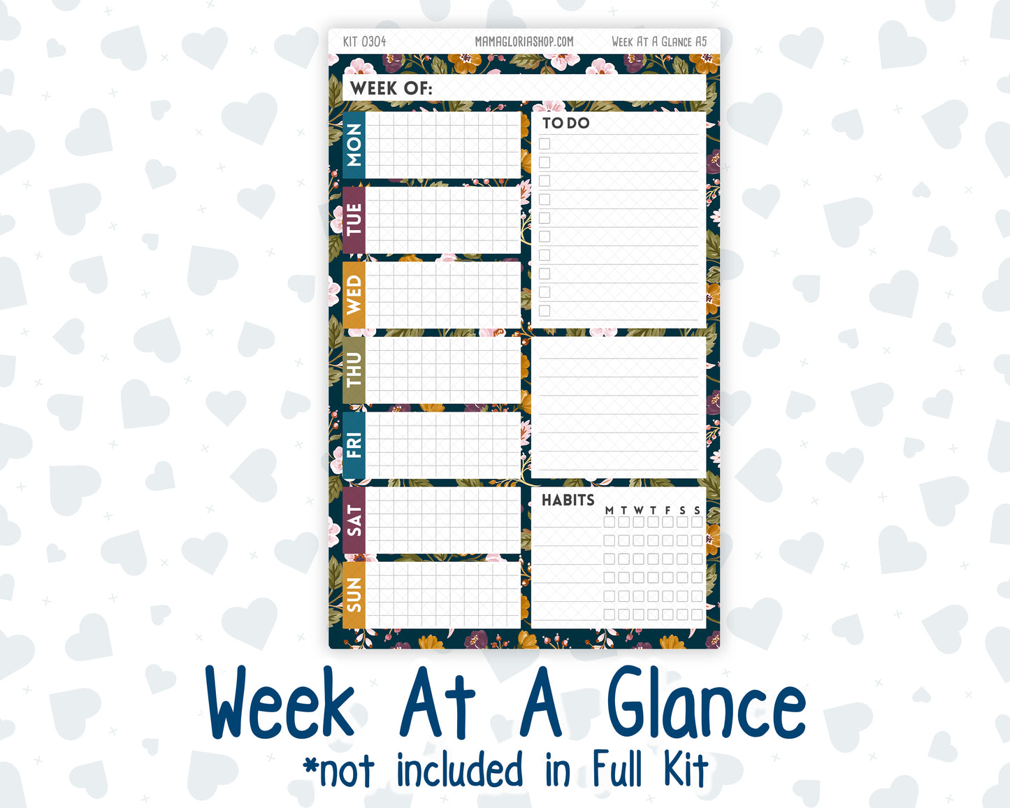 Kit 0304 - A5 - Plum Paper Daily - Weekly Kit - November - Autumn In Bloom