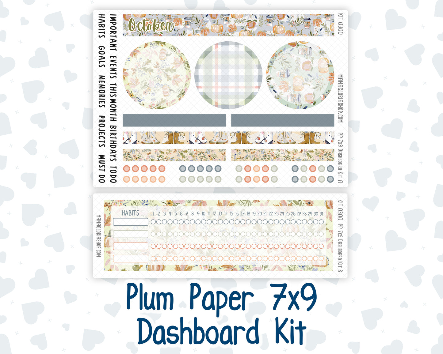 Kit 0300 - 7x9 - Plum Paper - Dashboard Kit - October - Autumn Stroll