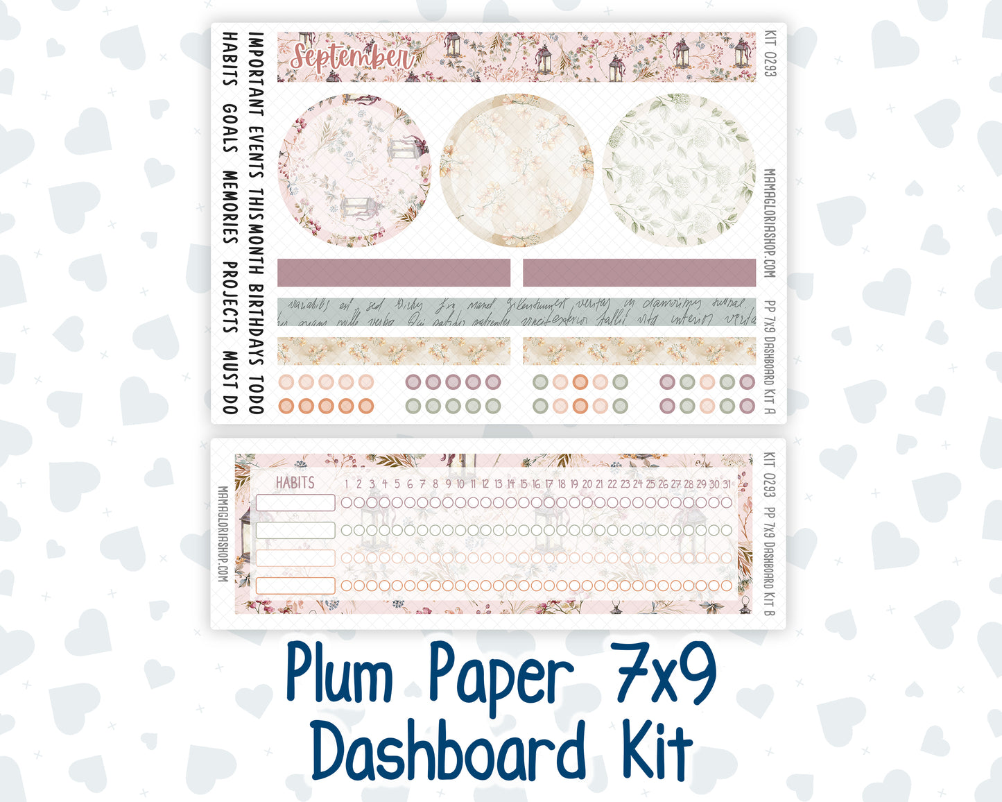 Kit 0293 - 7x9 - Plum Paper - Dashboard Kit - September - Fleur de Provence