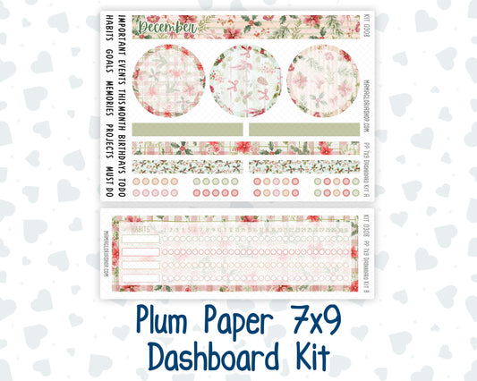 Kit 0308 - 7x9 - Plum Paper - Dashboard Kit - December - Knit & Holly