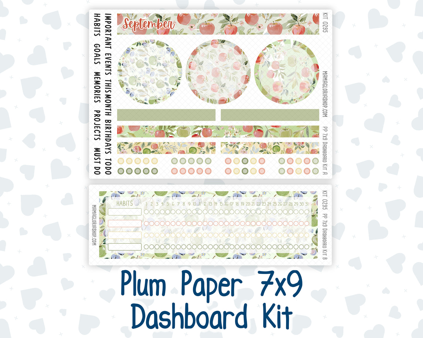 Kit 0295 - 7x9 - Plum Paper - Dashboard Kit - September - Apple Harvest