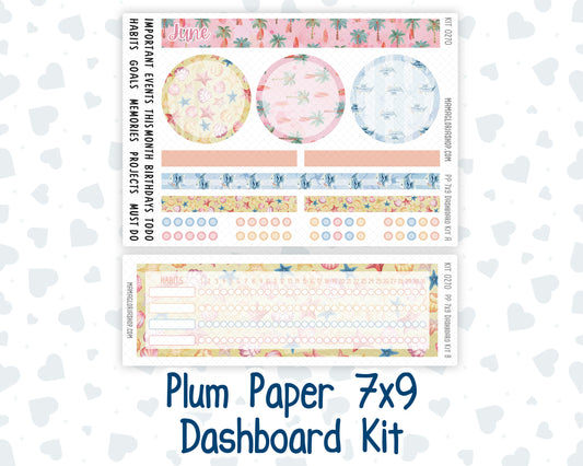 Kit 0270 - 7x9 - Plum Paper - Dashboard Kit - June - Beachside Bliss