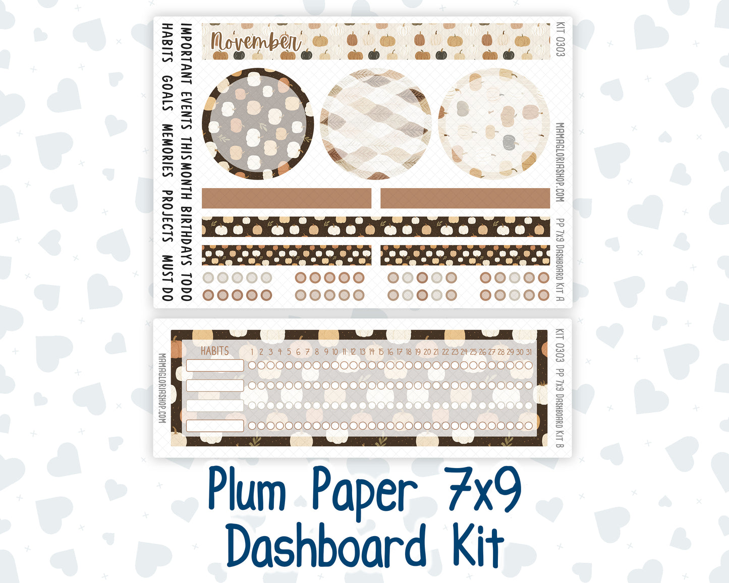 Kit 0303 - 7x9 - Plum Paper - Dashboard Kit - November - Into The Woods