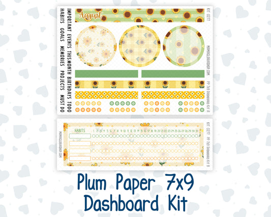 Kit 0277 - 7x9 - Plum Paper - Dashboard Kit - August - Sunflower Drama Club