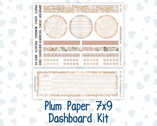 Kit 0301 - 7x9 - Plum Paper - Dashboard Kit - November - Sunday Comfort