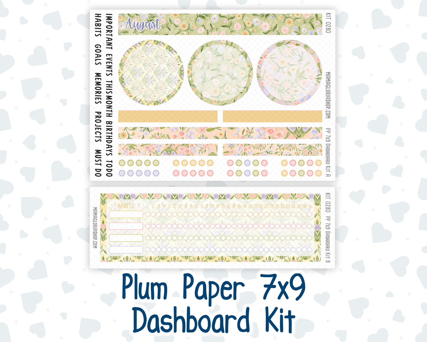 Kit 0280 - 7x9 - Plum Paper - Dashboard Kit - Half Past Six In August