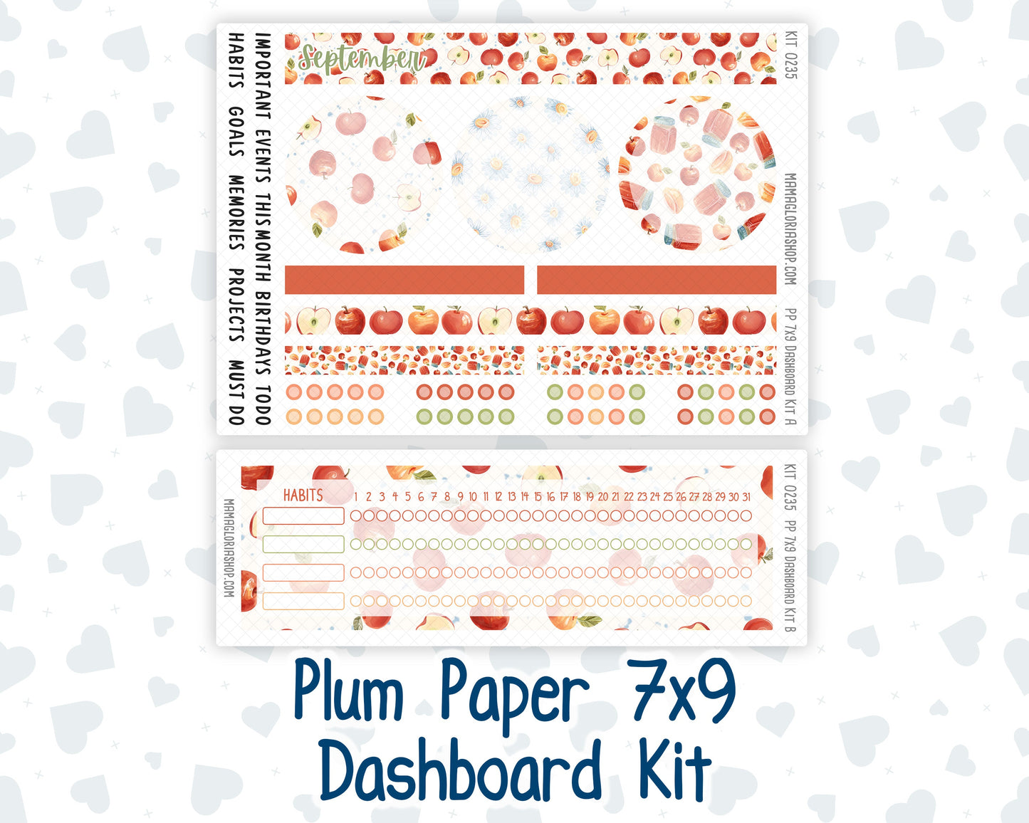 Kit 0235 - 7x9 - Plum Paper - Dashboard Kit - September - Apple Orchard