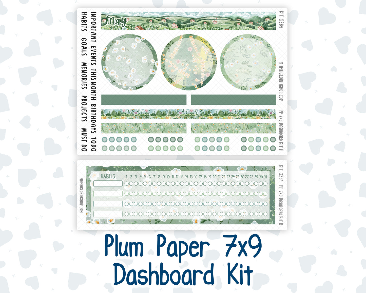 Kit 0264 - 7x9 - Plum Paper - Dashboard Kit - May - Spring Walk