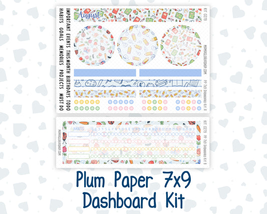 Kit 0279 - 7x9 - Plum Paper - Dashboard Kit - August - Not Ready For School