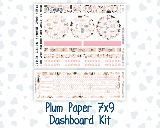 Kit 0297 - 7x9 - Plum Paper - Dashboard Kit - October - Pink Spell