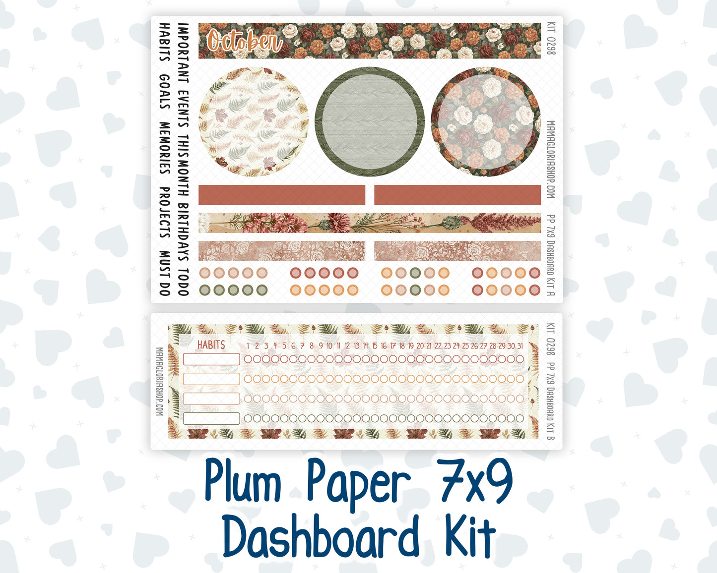 Kit 0298 - 7x9 - Plum Paper - Dashboard Kit - October - Velvet Bloom