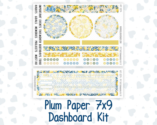 Kit 0274 - 7x9 - Plum Paper - Dashboard Kit - July - Sunny Lemon Shore