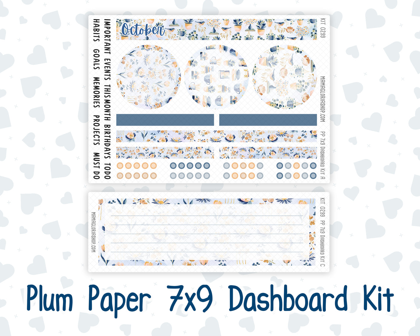 Kit 0299 - 7x9 - Plum Paper - Dashboard Kit - October - Book Nook