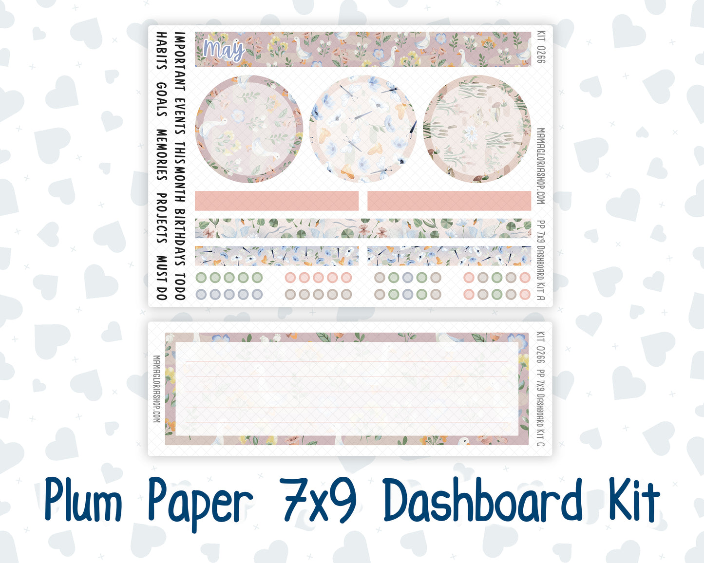 Kit 0266 - 7x9 - Plum Paper - Dashboard Kit - May - Froggy Lake Picnic