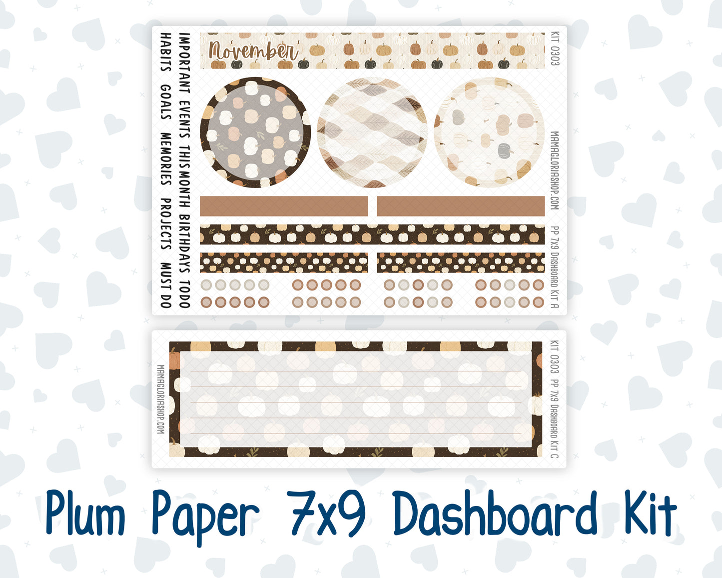 Kit 0303 - 7x9 - Plum Paper - Dashboard Kit - November - Into The Woods