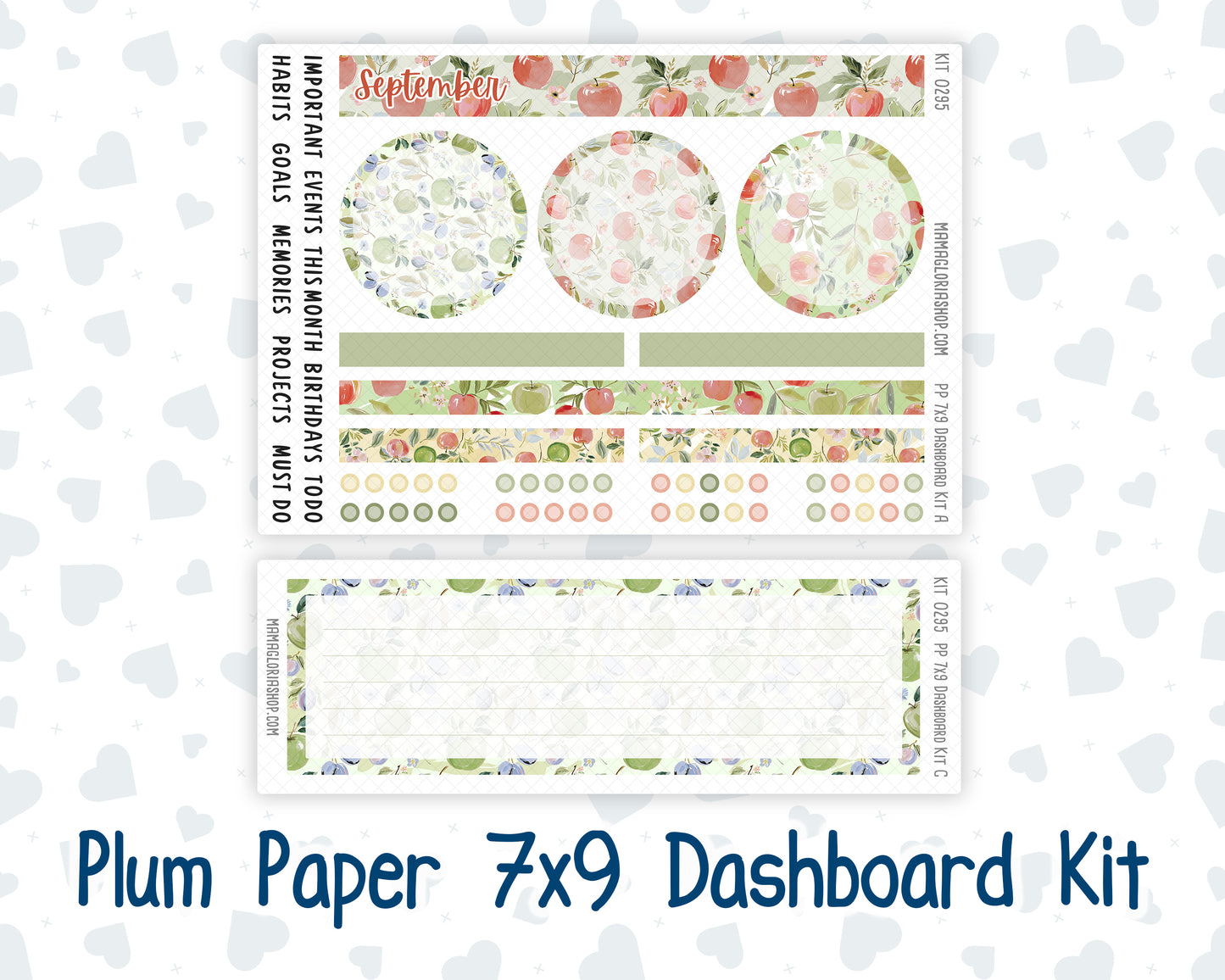 Kit 0295 - 7x9 - Plum Paper - Dashboard Kit - September - Apple Harvest