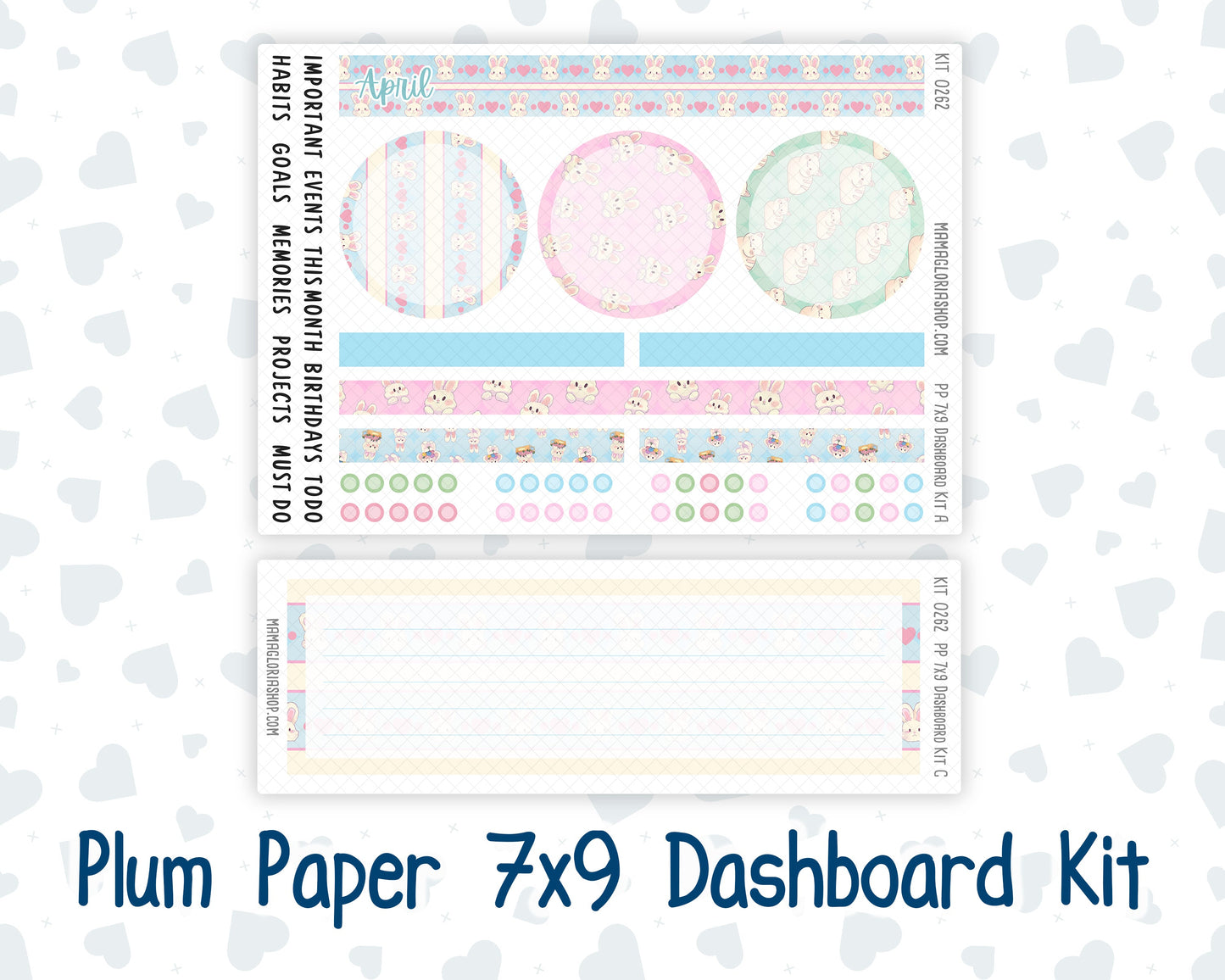 Kit 0262 - 7x9 - Plum Paper - Dashboard Kit - April - Spring Puffs