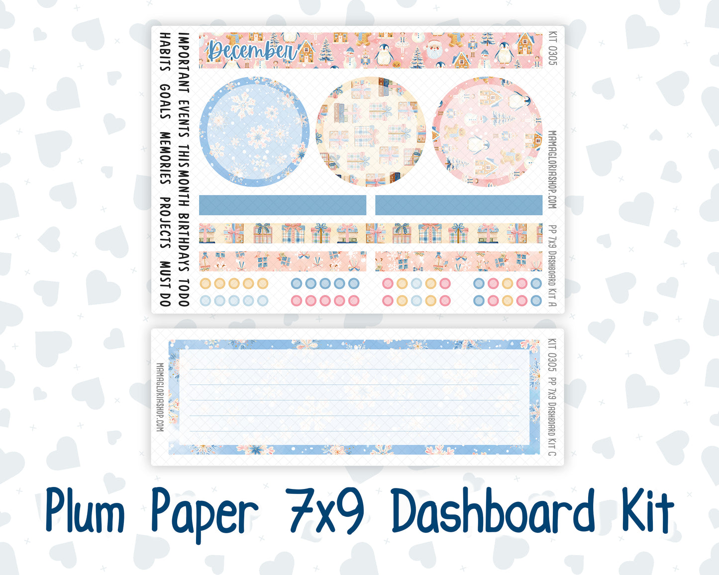 Kit 0305 - 7x9 - Plum Paper - Dashboard Kit - December - Sugarplum Parade