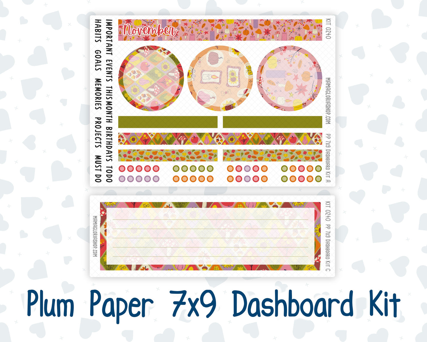 Kit 0240 - 7x9 - Plum Paper - Dashboard Kit - November - Cozy Thanksgiving