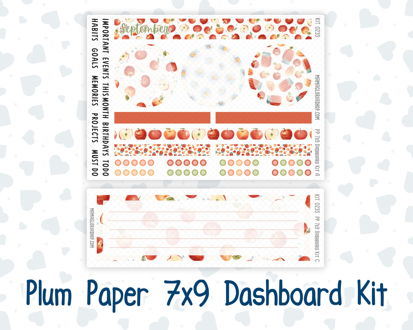 Kit 0235 - 7x9 - Plum Paper - Dashboard Kit - September - Apple Orchard
