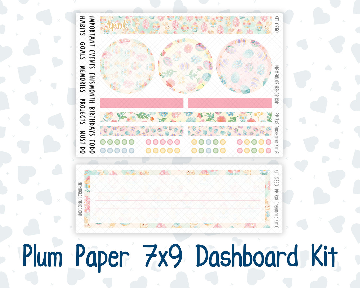 Kit 0260 - 7x9 - Plum Paper - Dashboard Kit - April - Pastel Egg Hunt