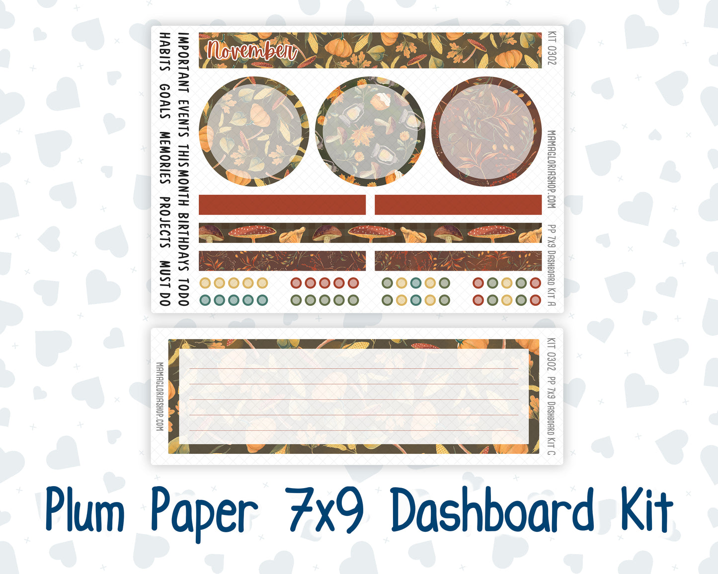 Kit 0302 - 7x9 - Plum Paper - Dashboard Kit - November - Thankful Season