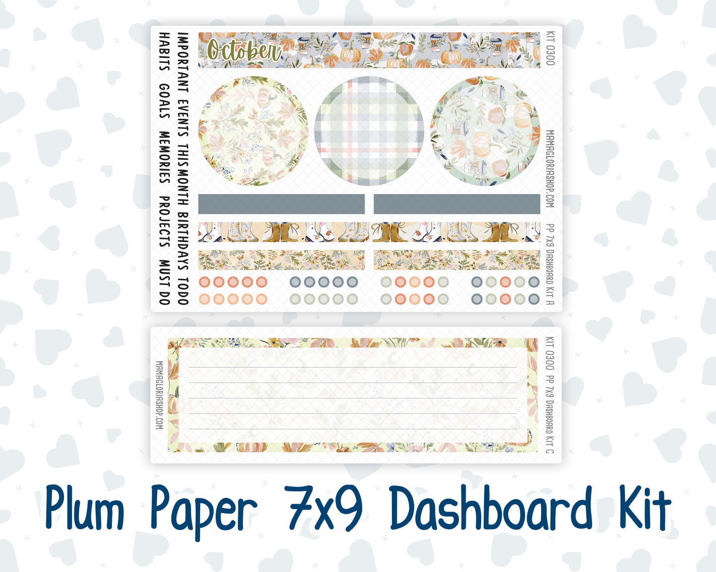 Kit 0300 - 7x9 - Plum Paper - Dashboard Kit - October - Autumn Stroll
