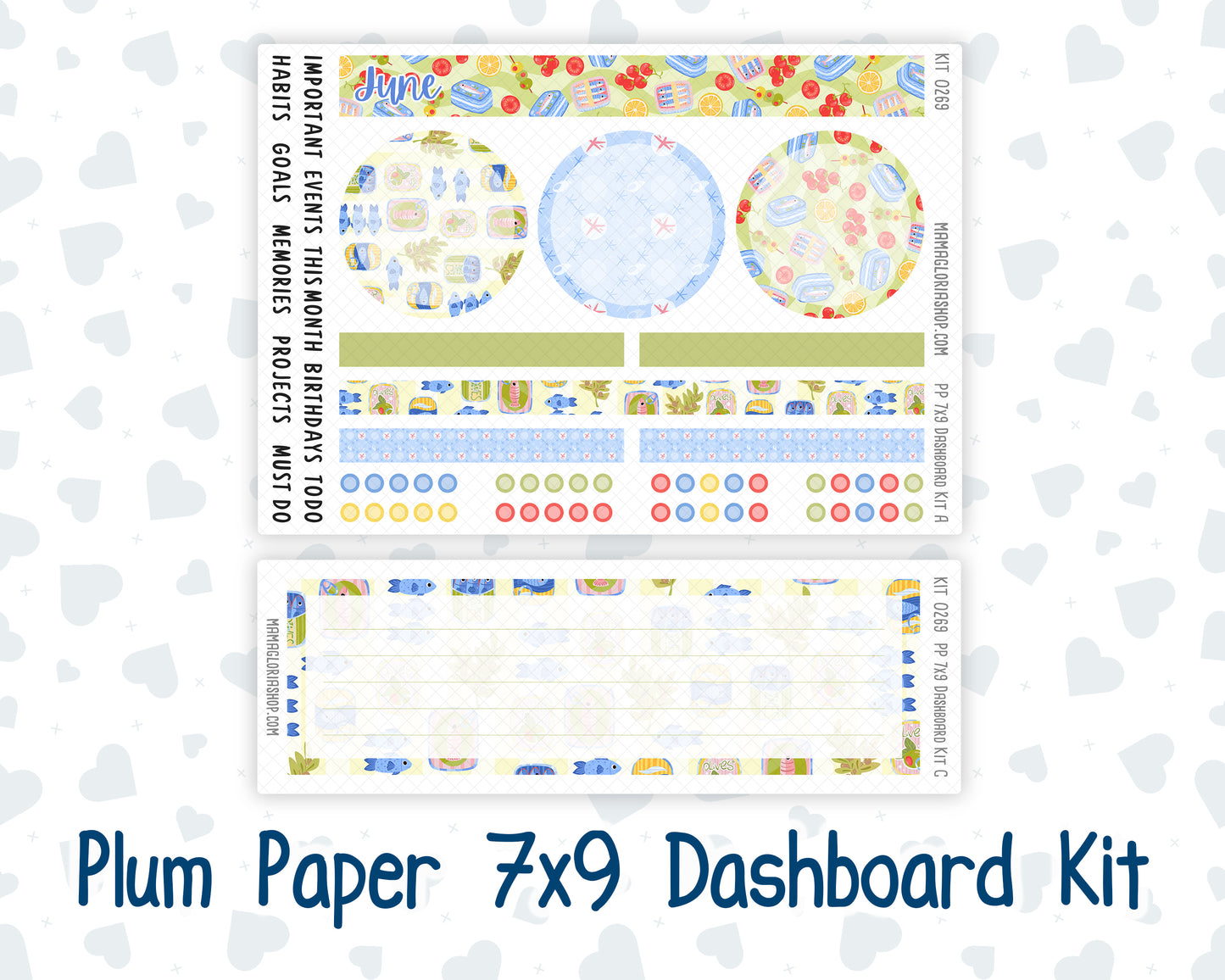 Kit 0269 - 7x9 - Plum Paper - Dashboard Kit - June - Dolce Mare