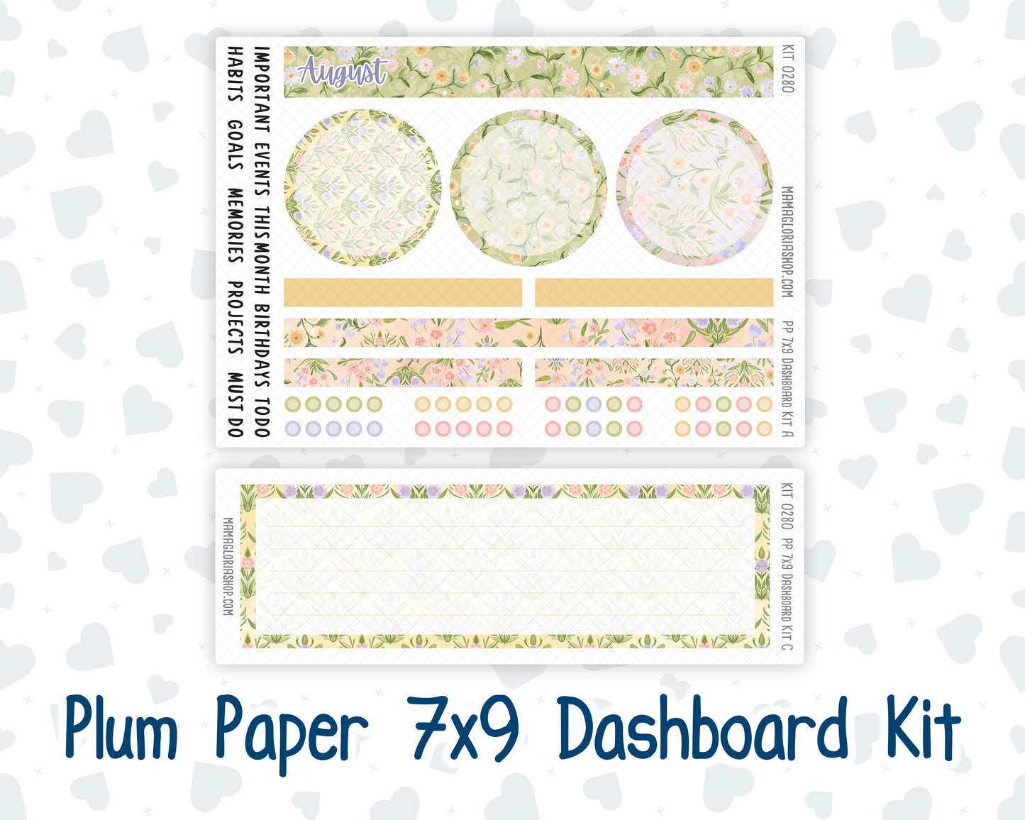 Kit 0280 - 7x9 - Plum Paper - Dashboard Kit - Half Past Six In August