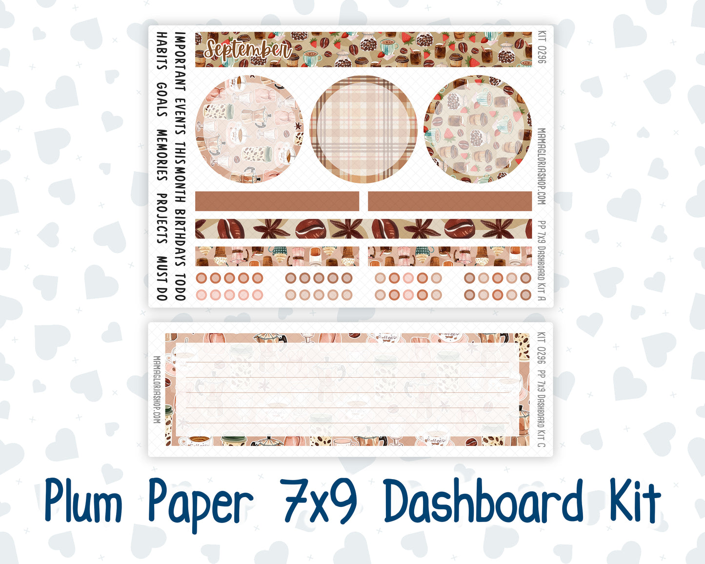 Kit 0296 - 7x9 - Plum Paper - Dashboard Kit - September - Coffee Break