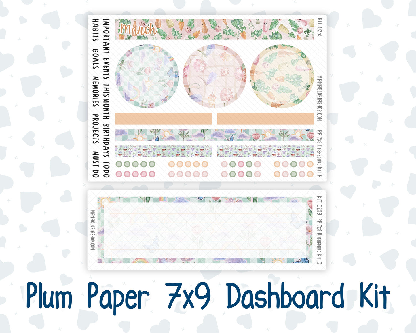 Kit 0259 - 7x9 - Plum Paper - Dashboard Kit - March - Spring Garden Chores