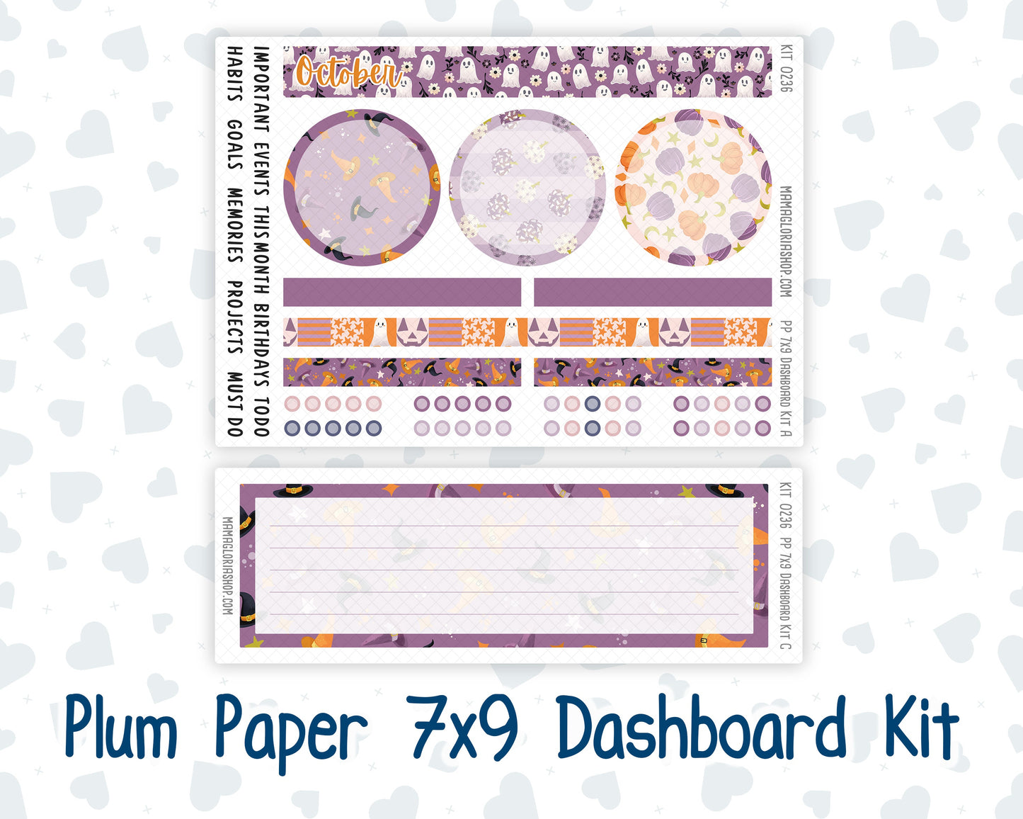 Kit 0236 - 7x9 - Plum Paper - Dashboard Kit - October - Sweet & Spooky