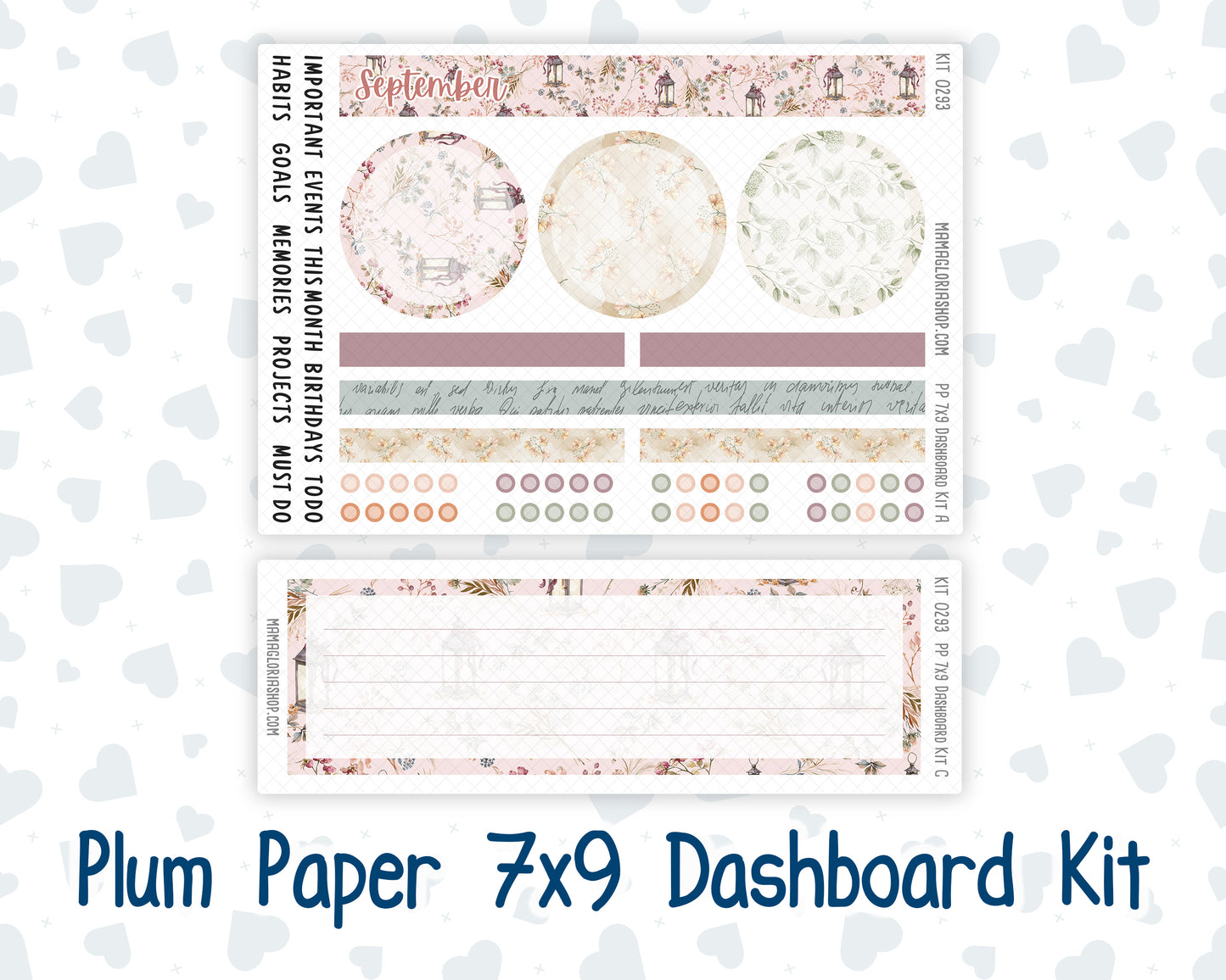 Kit 0293 - 7x9 - Plum Paper - Dashboard Kit - September - Fleur de Provence