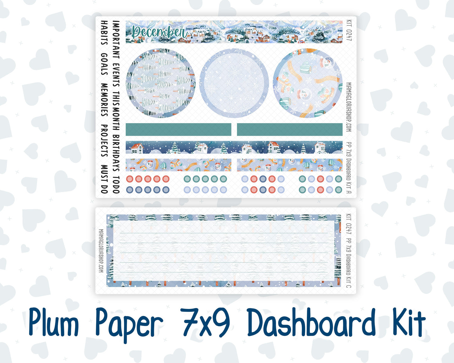 Kit 0247 - 7x9 - Plum Paper - Dashboard Kit - December - Snow Day Adventures