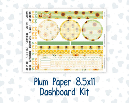 Kit 0277 - 8.5x11 - Plum Paper - Dashboard Kit - August - Sunflower Drama Club