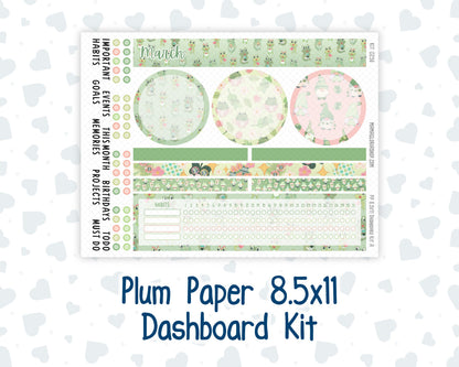 Kit 0256 - 8.5x11 - Plum Paper - Dashboard Kit - March - Froggy Luck