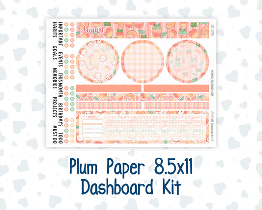 Kit 0278 - 8.5x11 - Plum Paper - Dashboard Kit - August - Oops, All Peaches