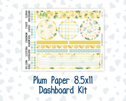 Kit 0227 - 8.5x11 - Plum Paper - Dashboard Kit - July - Lemon Grove