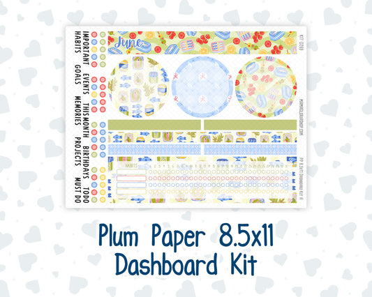 Kit 0269 - 8.5x11 - Plum Paper - Dashboard Kit - June - Dolce Mare