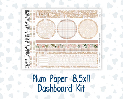 Kit 0301 - 8.5x11 - Plum Paper - Dashboard Kit - November - Sunday Comfort