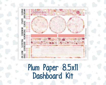 Kit 0294 - 8.5x11 - Plum Paper - Dashboard Kit - September - Rosy Reveria