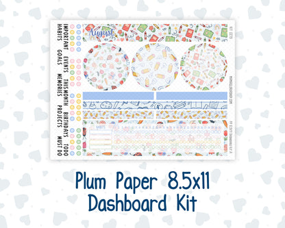 Kit 0279 - 8.5x11 - Plum Paper - Dashboard Kit - August - Not Ready For School