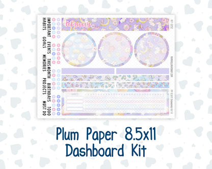 Kit 0252 - 8.5x11 - Plum Paper - Dashboard Kit - February - Tokyo Candy Cloud