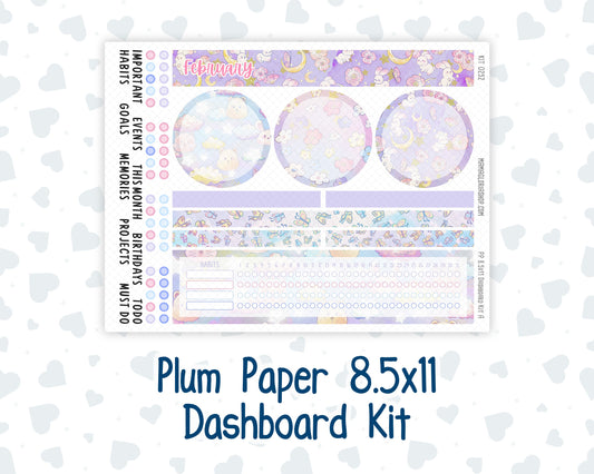 Kit 0252 - 8.5x11 - Plum Paper - Dashboard Kit - February - Tokyo Candy Cloud