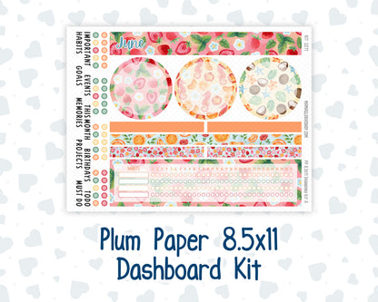 Kit 0271 - 8.5x11 - Plum Paper - Dashboard Kit - June - Strawberry Shore
