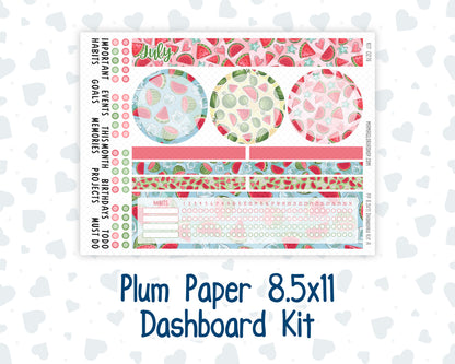 Kit 0276 - 8.5x11 - Plum Paper - Dashboard Kit - July - Melon Crush