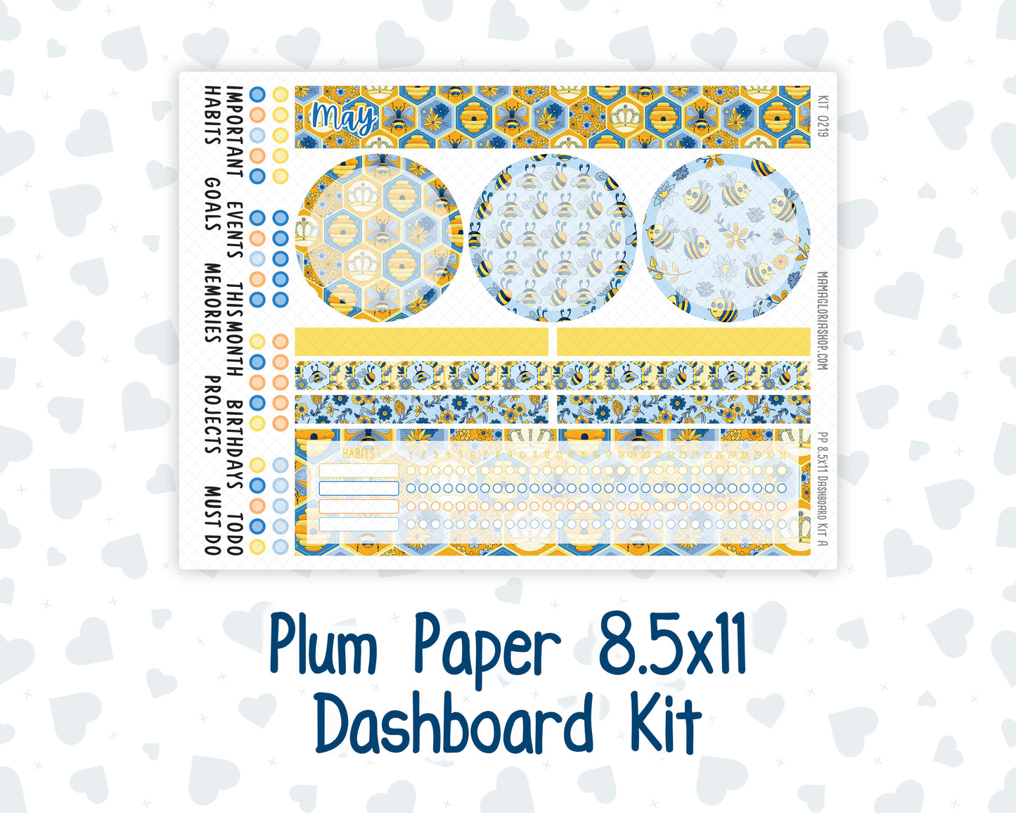 Kit 0219 Plum Paper 8.5x11 – Dashboard - Bee's Business- May